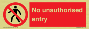 No unauthorised entry